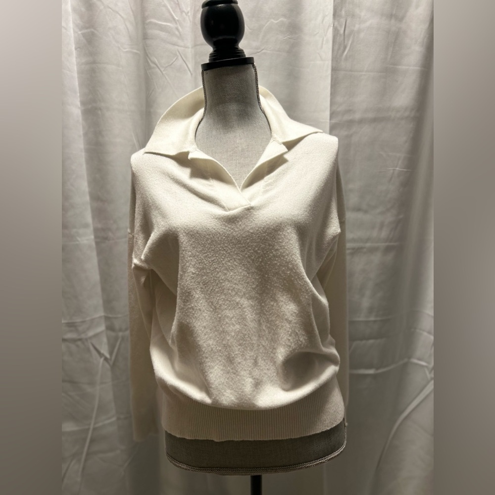 Women’s Vila Milanos White Slouch Neck Long Sleeve Sweater Sz M